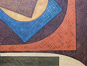 Australian Painting Abstract Art Artwork Terra Incognita Acrylic Canvas 86cm AUS - Bild 1 von 2