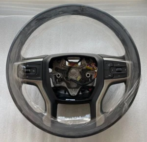 OEM factory original black leather silver syn steering wheel for some 19+ Chevy - Picture 1 of 13