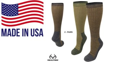 Merino Wool Blend Socks - Realtree Full Cushion Hunting Fishing - 2 Pair Size L - Image 1 of 2