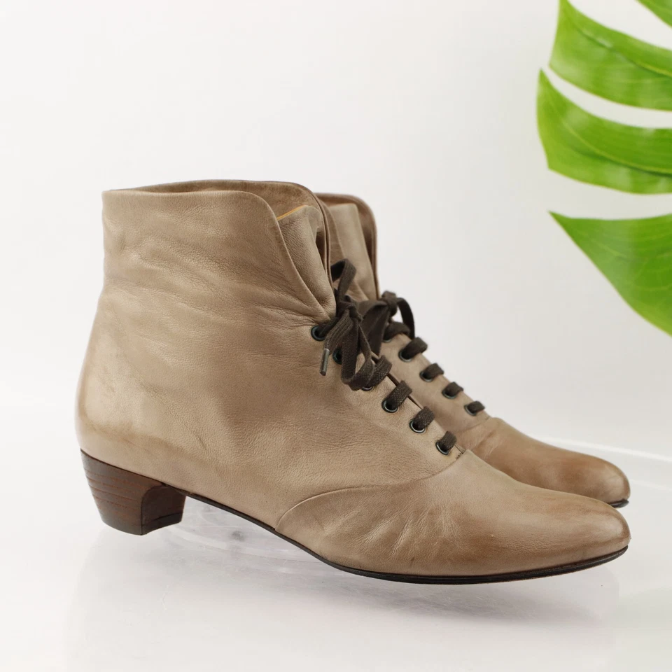 Bota de mujer Coclico talla 38 7,5 marrón topo botín con cordones botín retro victoriano Foto 1 de 4