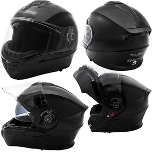 Casco Modular Homologado P/J Touring Moto Sport Pantalla Parasol Negro - Imagen 1 de 7