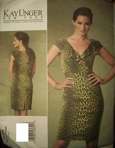 Miss Vogue Pattern 1206 DESIGNER Kay Unger Flounce Dress UNCUT Size 6-8-10-12 - Picture 1 of 2