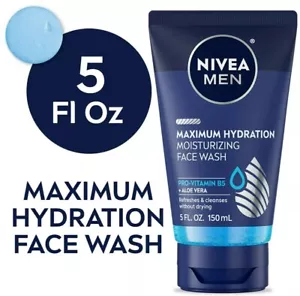 NIVEA Men Maximum Hydration Moisturizing Face Wash & Refreshes 5 Fl Oz NEW - Picture 1 of 4
