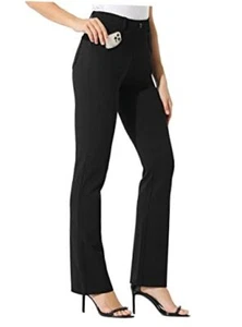 Women's Yoga Dress Pants Bootcut Work Slacks X-Large Black Regular 31 Inches - Picture 1 of 7