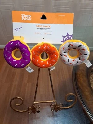 NEW Zippy Paws Halloween 3-Pack Miniz Donutz Squeaky Dog Toys 🍩🍩🍩 - Image 1 of 4