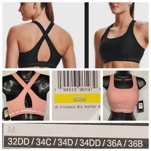 Under Armour Women's Armour Mid Crossback Sports Bra - Medium - Heather - Picture 1 of 6