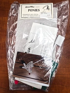 Quail Run Ponies M31D HAPPY HOLLY REINDEER Christmas Ornament Needlepoint Kit - Picture 1 of 5