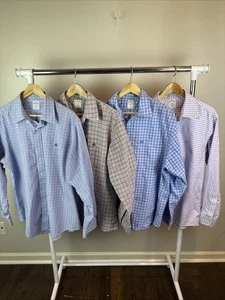 4 Stück Brooks Brothers Herren XL kariert Langarm Button Down bestickt - Bild 1 von 13