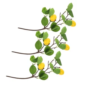 3 Pcs Artificial Lemon Twigs Plastic Lemons Branch Home Decoration - Picture 1 of 12