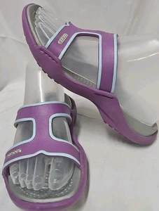 Crocs Florence Women's Sz 8 Purple Rubber Slip-On Double Strap Slide Sandal GUC - Picture 1 of 12