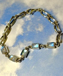 "Brazalete de tenis Nicky Butler 15 g de plata de ley 925 AZUL PIEDRA LUNAR 8,25""" - Imagen 1 de 3