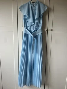 Stunning Brand-New Karen Millen Dress Pleat Detail 8 Occasion/Wedding Light Blue - Picture 1 of 14