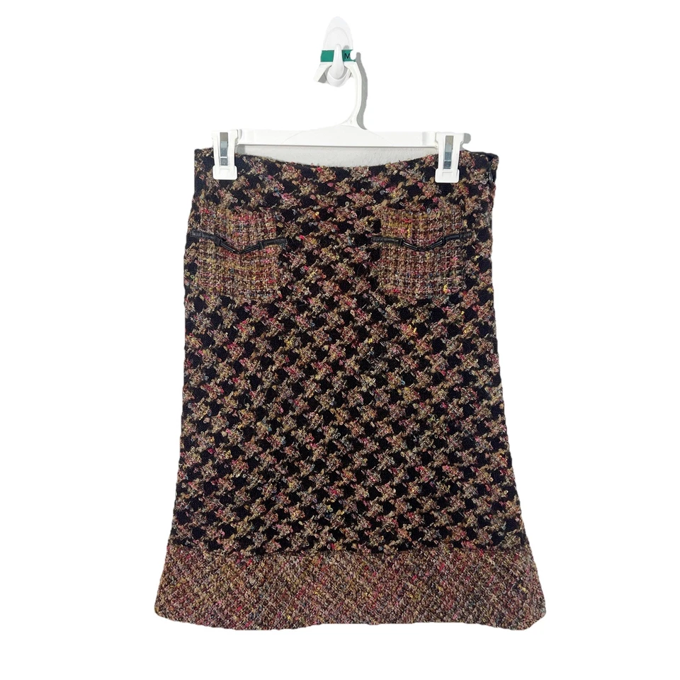 Cynthia Steffe Skirt Womens Brown Tweed Mohair Alpaca Blend Size 6 Made In Japan - Image 1 of 4