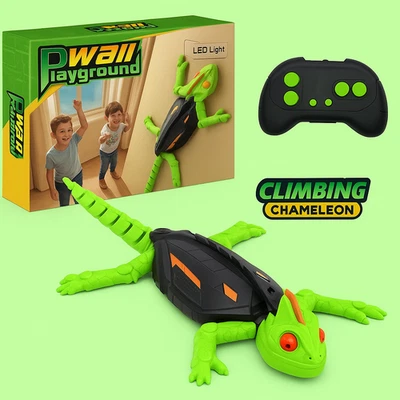 Wall Climbing Lizard Toy - Remote Control Gecko With Glowing Eyes - Image 1 of 4