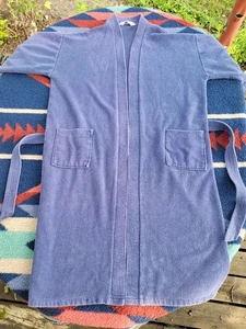 Vintage Givenchy Active Robe Men's OSFA Blue Cotton Long Bathrobe - Picture 1 of 9