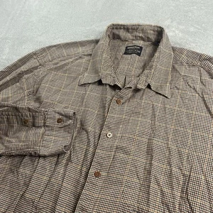 Gitman Bros Nordstrom Houndstooth Orange Plaid Shirt Mens XL Button Up - Picture 1 of 9