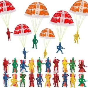 60 Pieces Parachute Toy, Army Men Action Figures Hand Throwing Kids Outdoor...  - Picture 1 of 6