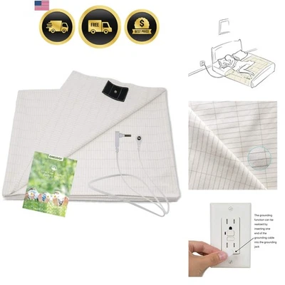 Grounding Sheet Organic Cotton Silver Fiber for Wellness Sleep Comfort - Image 1 of 4