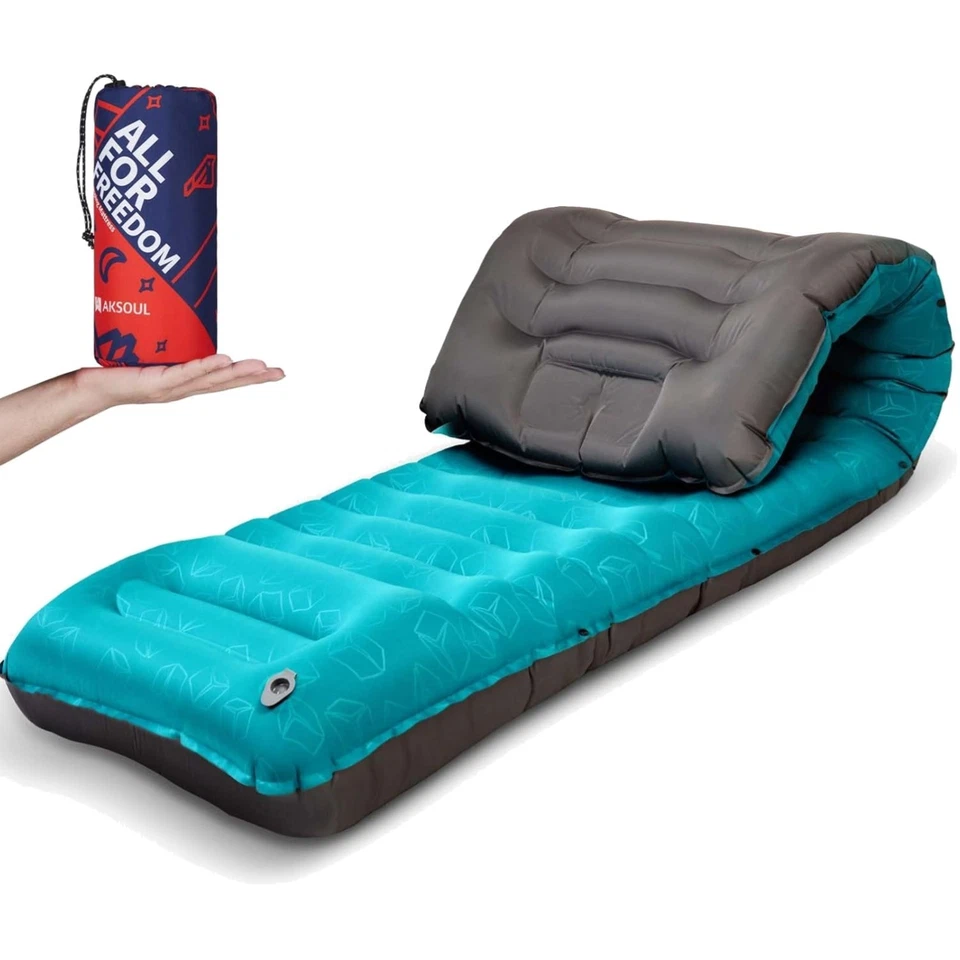 Camping Isomatte Luftmatratze Selbstaufblasend Nylon Blau 190x66x12cm - Bild 1 von 1