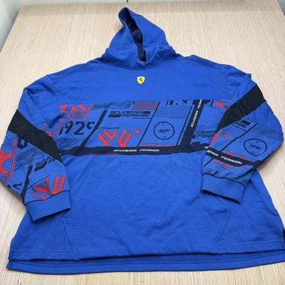 Мужская толстовка с капюшоном Scuderia Ferrari XXL синий гоночный пуловер F1 карман кенгуру Puma - Изображение 1 из 4