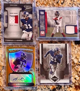L-O-T OF 4 Aaron Ross Game Used Jersey Patch Rookie Autograph Giants RC Relics🔥 - Picture 1 of 2