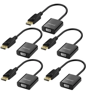 DisplayPort to VGA Adapter Gold-Plated Display Port to VGA Male To Female -5 Pck - Image 1 of 4