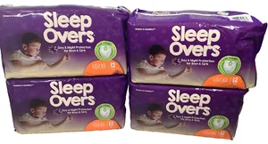 Sleep Overs Incontinence Boys & Girls Size LG - XL 60-125 lbs 4 Pk-12Pc each🩲48 - Picture 1 of 9
