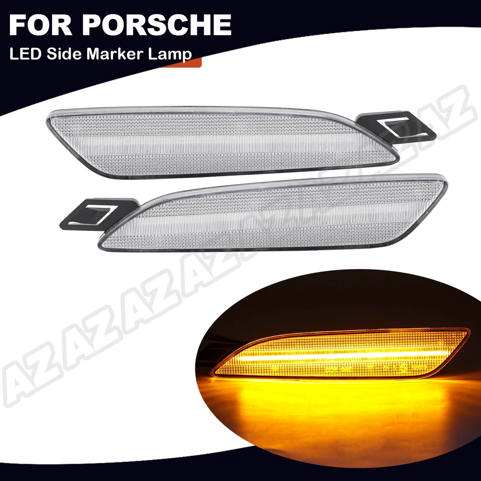 2X Amber LED Side Marker Light Lamp 97063104800 For Porsche Panamera 2014-2016 Foto 1 de 4