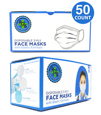 Pqs Disposable Face Masks | 3-Ply Masks - Non-Woven, Breathable, Blue (50 Pcs)