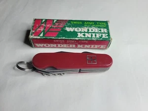 Vintage All Purpose Wonder Knife In Box Swiss Army Red  - Picture 1 of 8