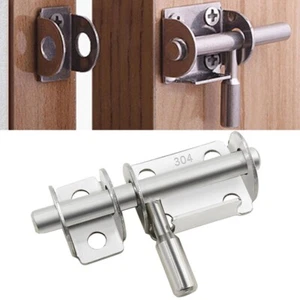 304 Stainless Steel Door Lock Catch with Sliding Bolt for Home Bedroom and Shed - Imagen 1 de 24