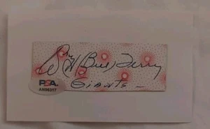 BILL TERRY PSA CERTIFIED SIGNED CUT CARD AUTOGRAPH AUTO HOF - Picture 1 of 1