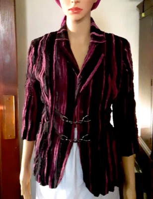 Alberto Makali Reversible Wns Crinkle Blazer Violet Purple & Black   Size PM - Image 1 of 4
