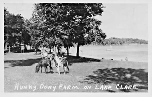 RPPC Balsam Wisconsin Women Horseback Riding at Hunky Dory Farm on Lake Clare - Picture 1 of 7