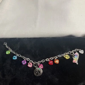 Vintage Girl Scout Rainbow Hearts Metal Charm Bracelet - Picture 1 of 4
