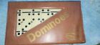 Vintage Set Of Double Six Dominoes Adco Creations Button Faux Leather Case
