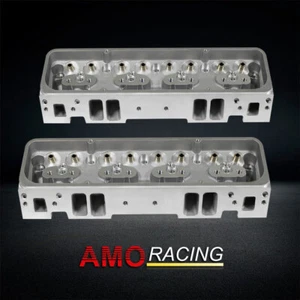 2pcs 200cc/64cc Straight Bare Aluminum Cylinder Heads Fit Chevy SBC 350 383 - Picture 1 of 5