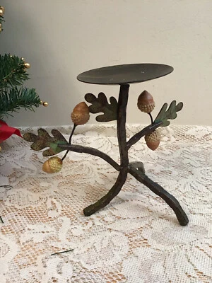 Candelabro de metal bellota y hojas decoración del hogar y jardín - independiente Foto 1 de 4