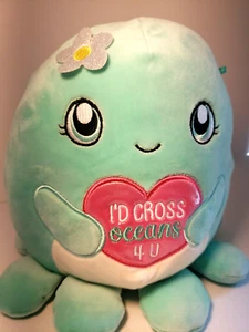10" Squishmallow's OLINA the OCTOPUS Love Heart Kelly Toy Soft Stuffed Animal - Picture 1 of 10
