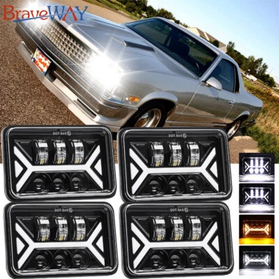 Faros LED de haz alto bajo Fit Chevrolet Monte Carlo SS 1980-1988 4x6" pulgadas Foto 1 de 4