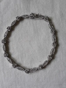 Pulsera vintage SLC estrás tono plata - Imagen 1 de 5