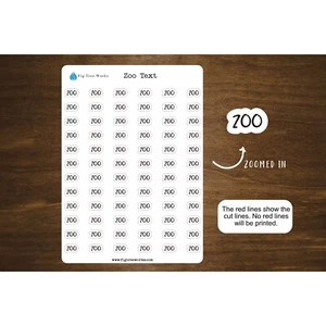 Zoo Script Stickers | Zoo Text | For Planners | Mini Scripts - Picture 1 of 1