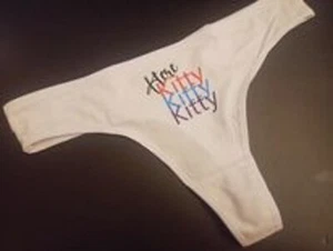 Here Kitty Kitty Kitty Funny Womens Thong NEW Panties Custom S M L XL - Picture 1 of 1