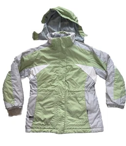 LL Bean Girls Ski Jacket Sz M 10-12 Thinsulate Hooded Winter Green NICE! - Picture 1 of 14