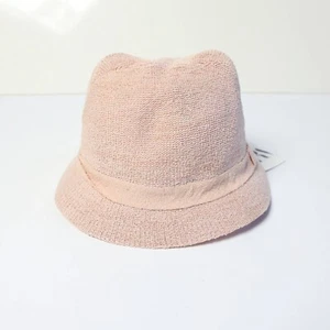 NWT Zara pastel pink little ears woven hat 1-3 yrs 50 cm summer sun protection - Picture 1 of 6
