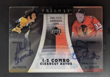 Phil/Tony Esposito 2006-07 Upper Deck Trilogy Clear Cut Dual Auto 54/100