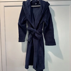 Land’s End Super Cozy Navy Blue boys fleece robe size 8 - Picture 1 of 5