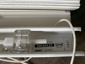 3 Blinds Venetian, Wooden, White 35mm, IKEA, W100cm, Drop 140cm, Excellent - Picture 1 of 4