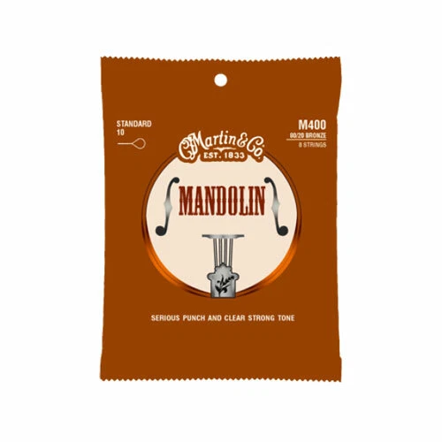 Martin M400 80/20 Bronze Mandolin Strings (10 - 34) Loop End, Full String Set - Image 1 of 1