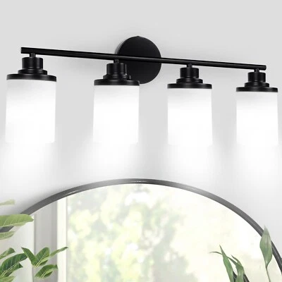 Holim 4-Light Black Modern Bathroom Light Fixtures,  Vanity Lights for Bathroom - Image 1 of 4
